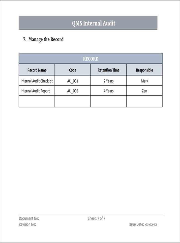 Qms Internal Audit Report.pdf QMS Internal Audit Procedure (QMS 9001) | QMS Internal Audit Procedure ...