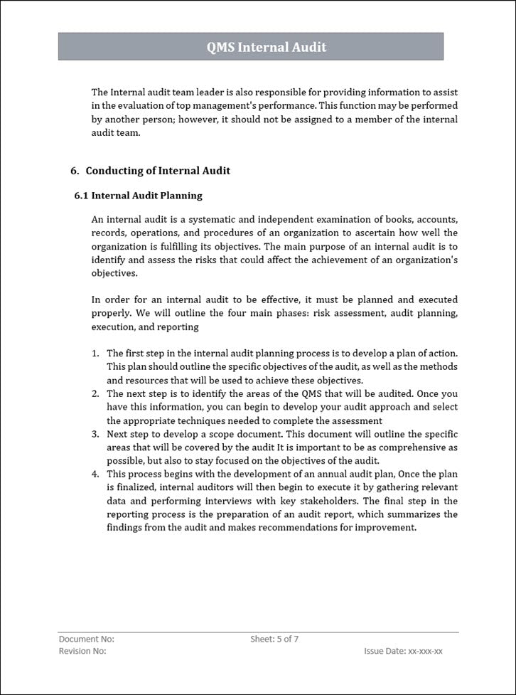 Qms Internal Audit Report.pdf QMS Internal Audit Procedure (QMS 9001) | QMS Internal Audit Procedure ...