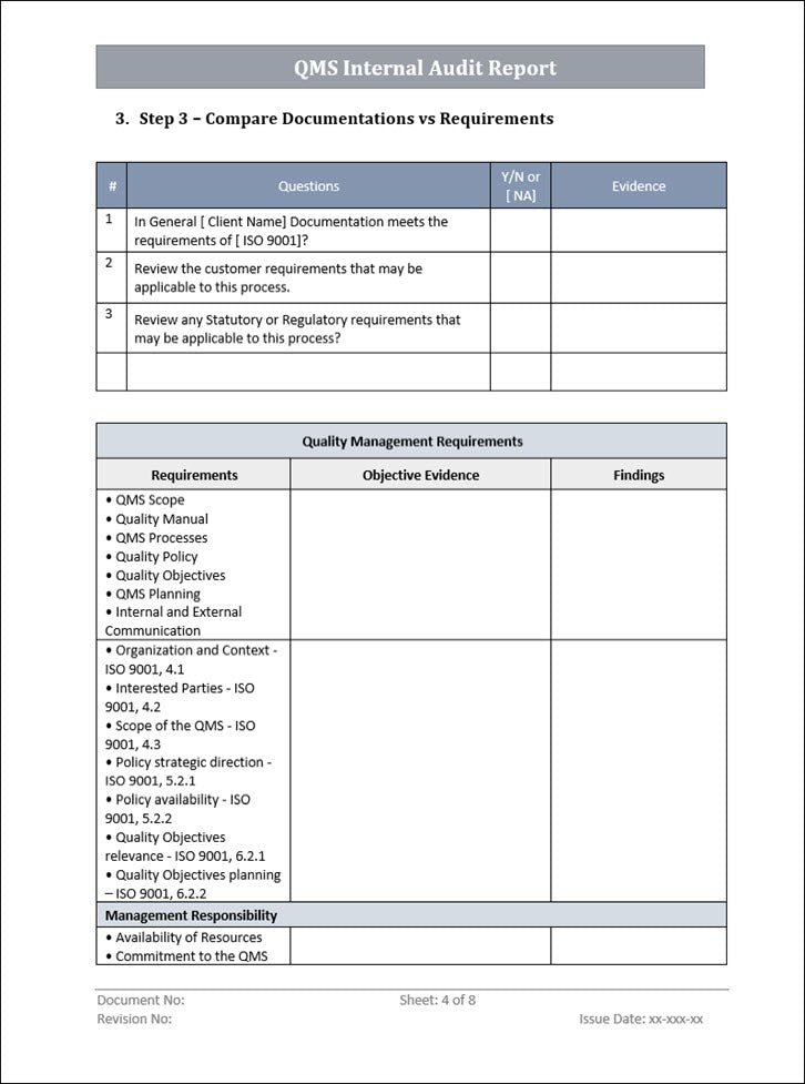 Qms Internal Audit Report.pdf QMS Internal Audit Report | QMS Internal Audit Report Word Template ...