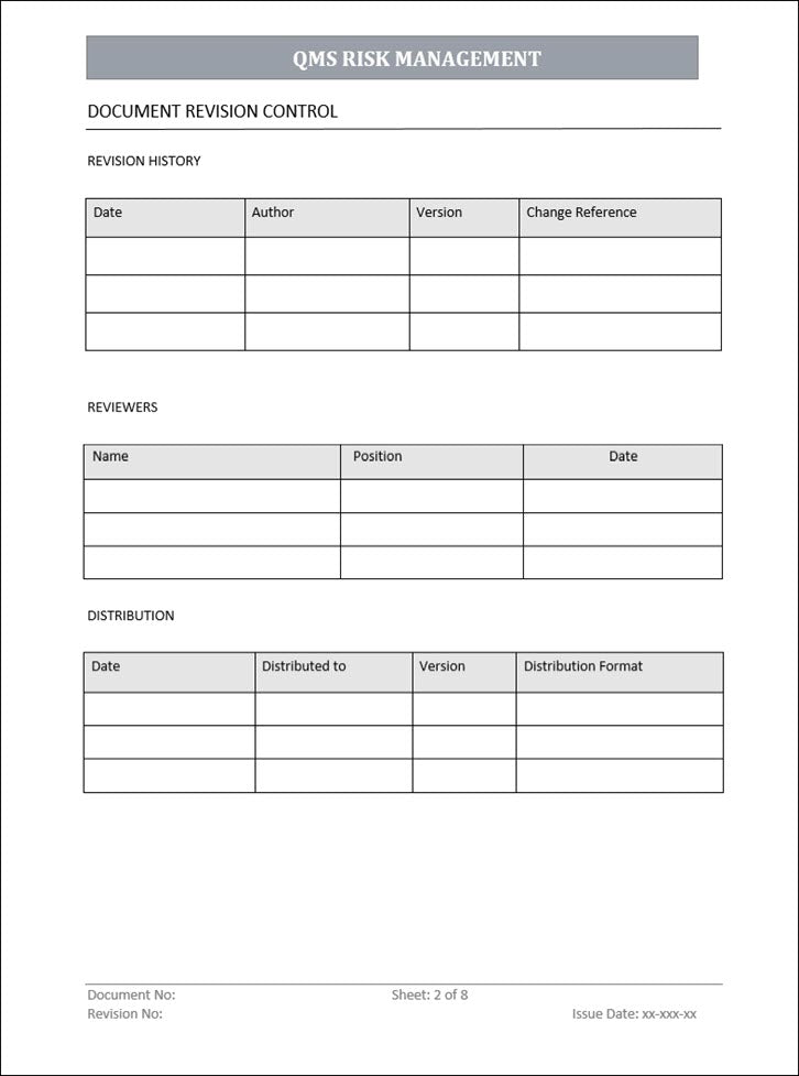 QMS Risk Management Template