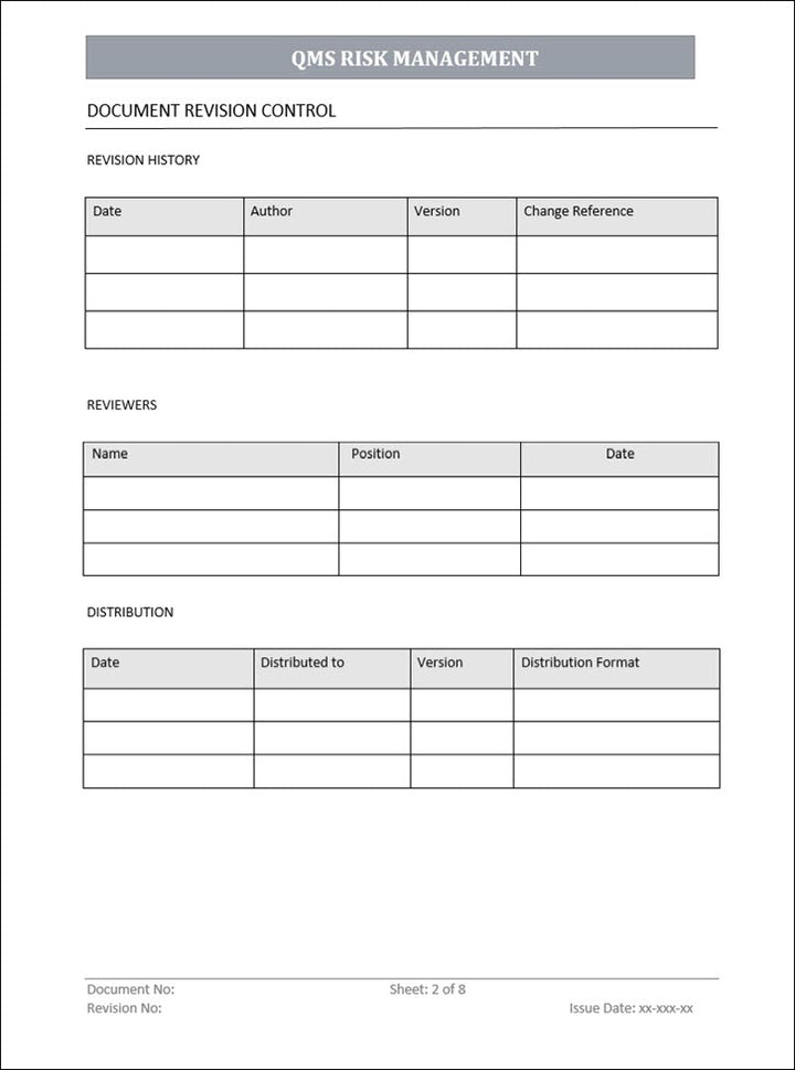 QMS Risk Management Template