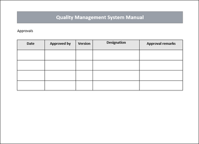 QMS manual Document revision control