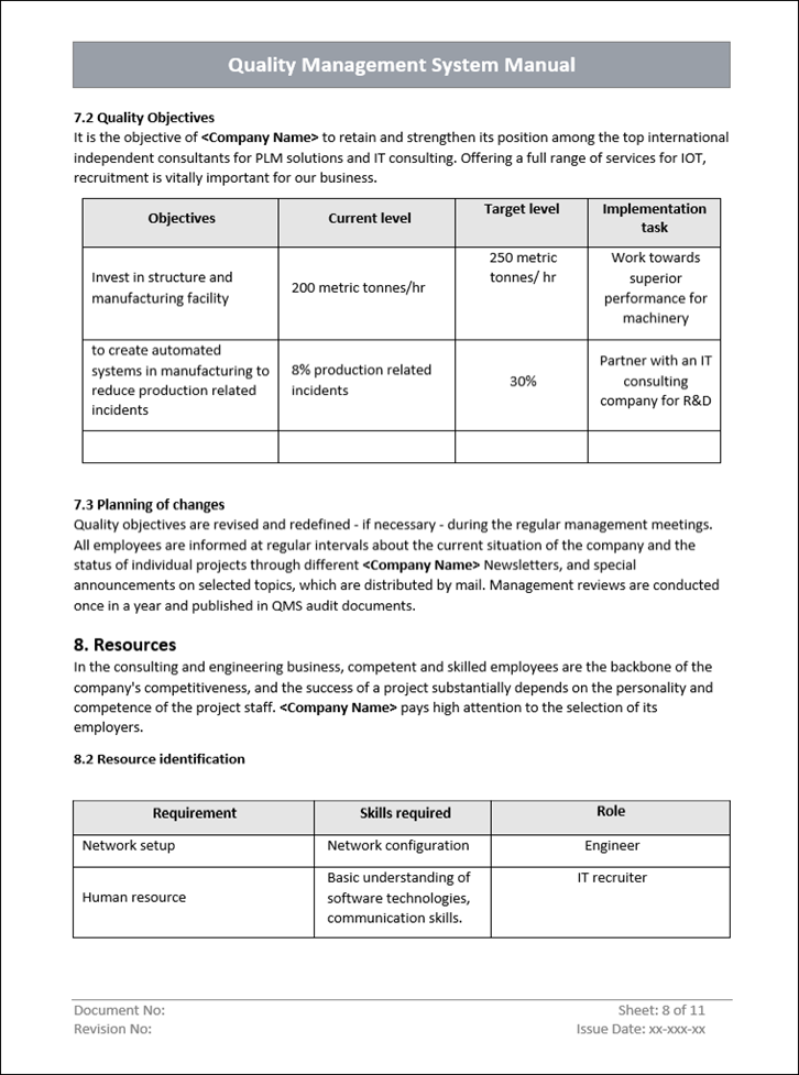 Qms Header Sample QMS Quality Management Manual (ISO 9001) | Quality Manual Template Wor ...