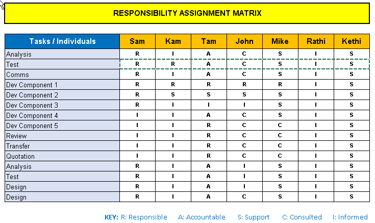 Responsibility Assignment Matrix 