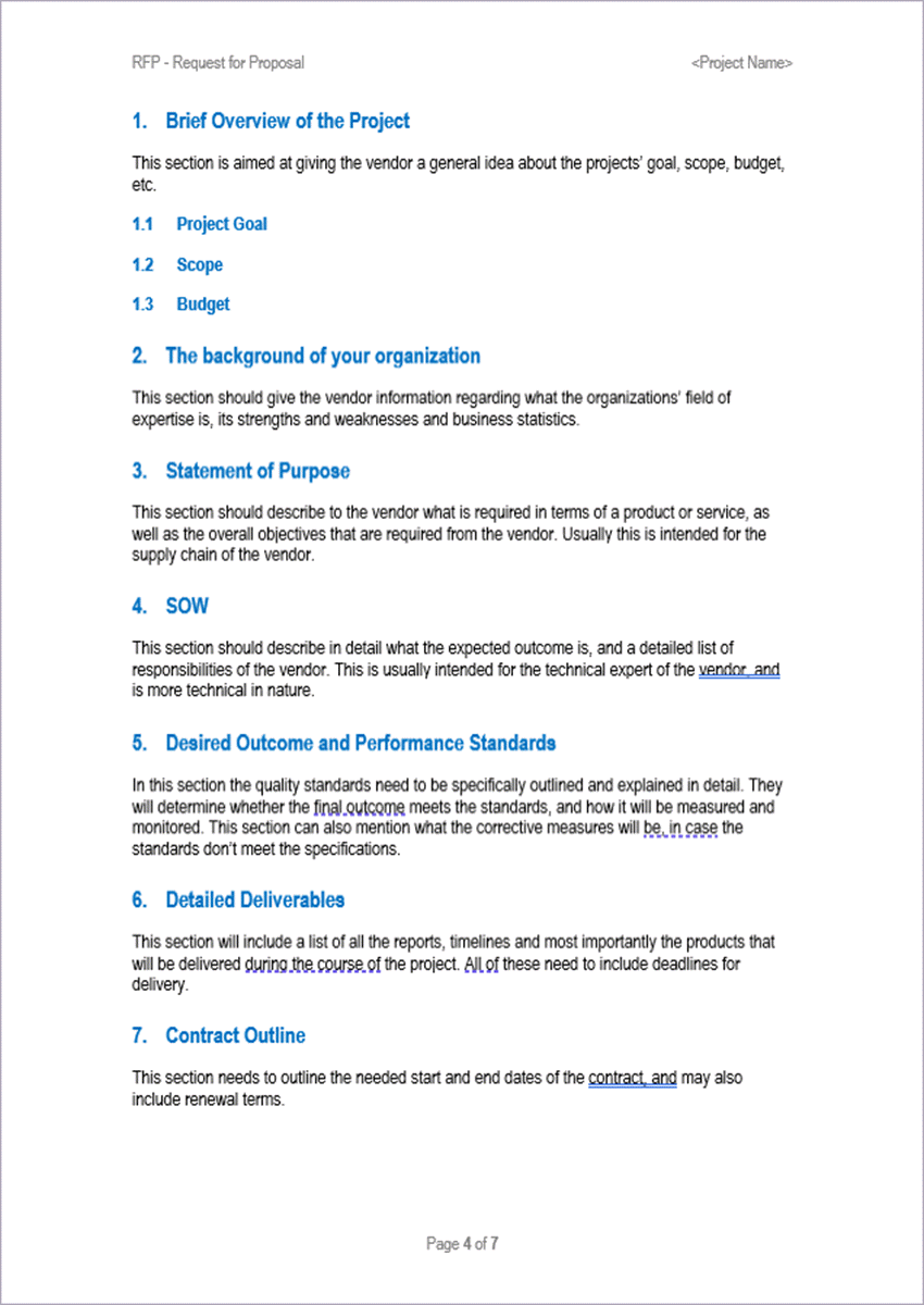 Request for Proposal Template – ISO Templates and Documents Download
