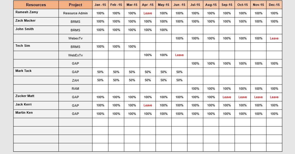 Resource Plan PPT Template