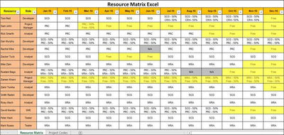 Resource Matrix Template, Resource Matrix  