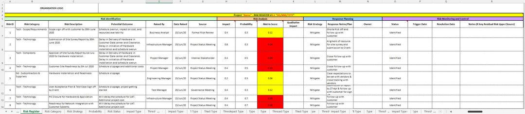 QMS Risk Register Template 