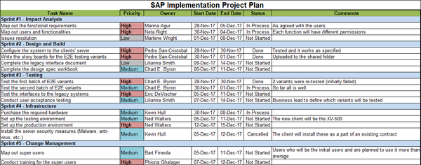 SAP Implementation Project Plan, SAP Implementation, Project Plan