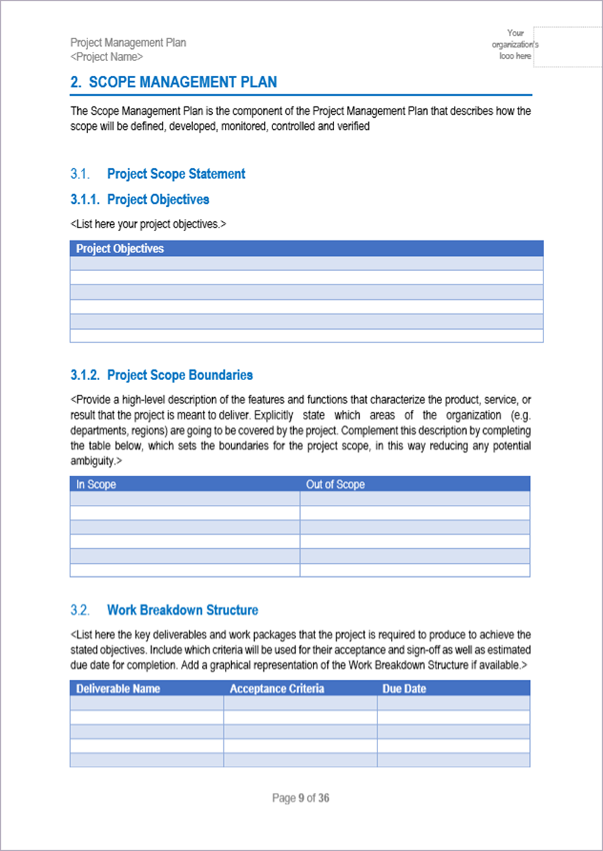 Scope Management Plan