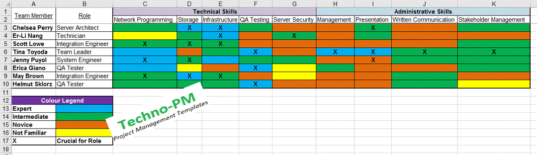 Skills matrix Template with Example 