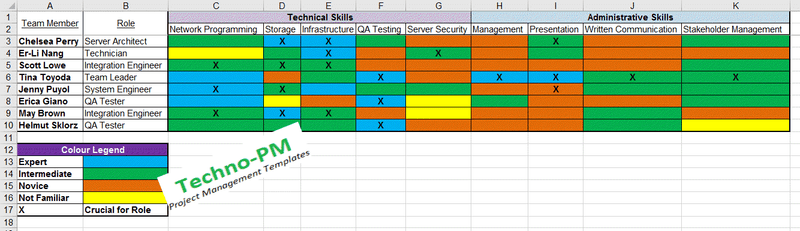 Skills matrix Template with Example 