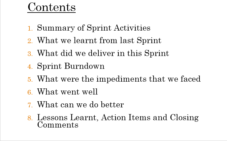 Sprint Retrospective Template