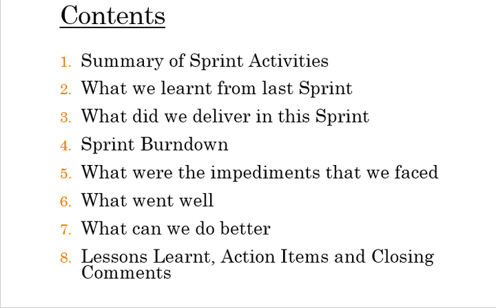 Sprint Retrospective Template