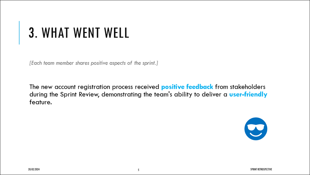 Sprint Retrospective Template