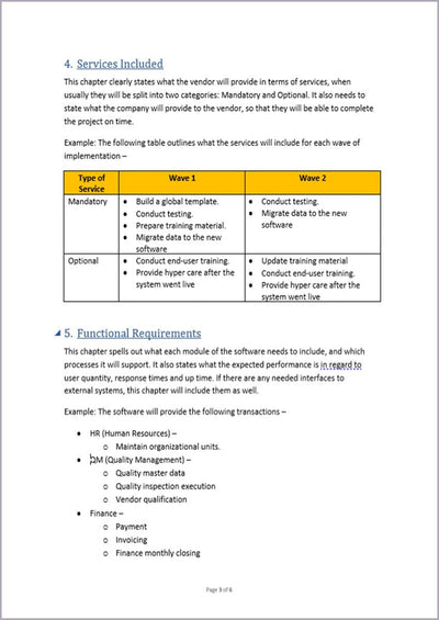 Statement of Work Word Template