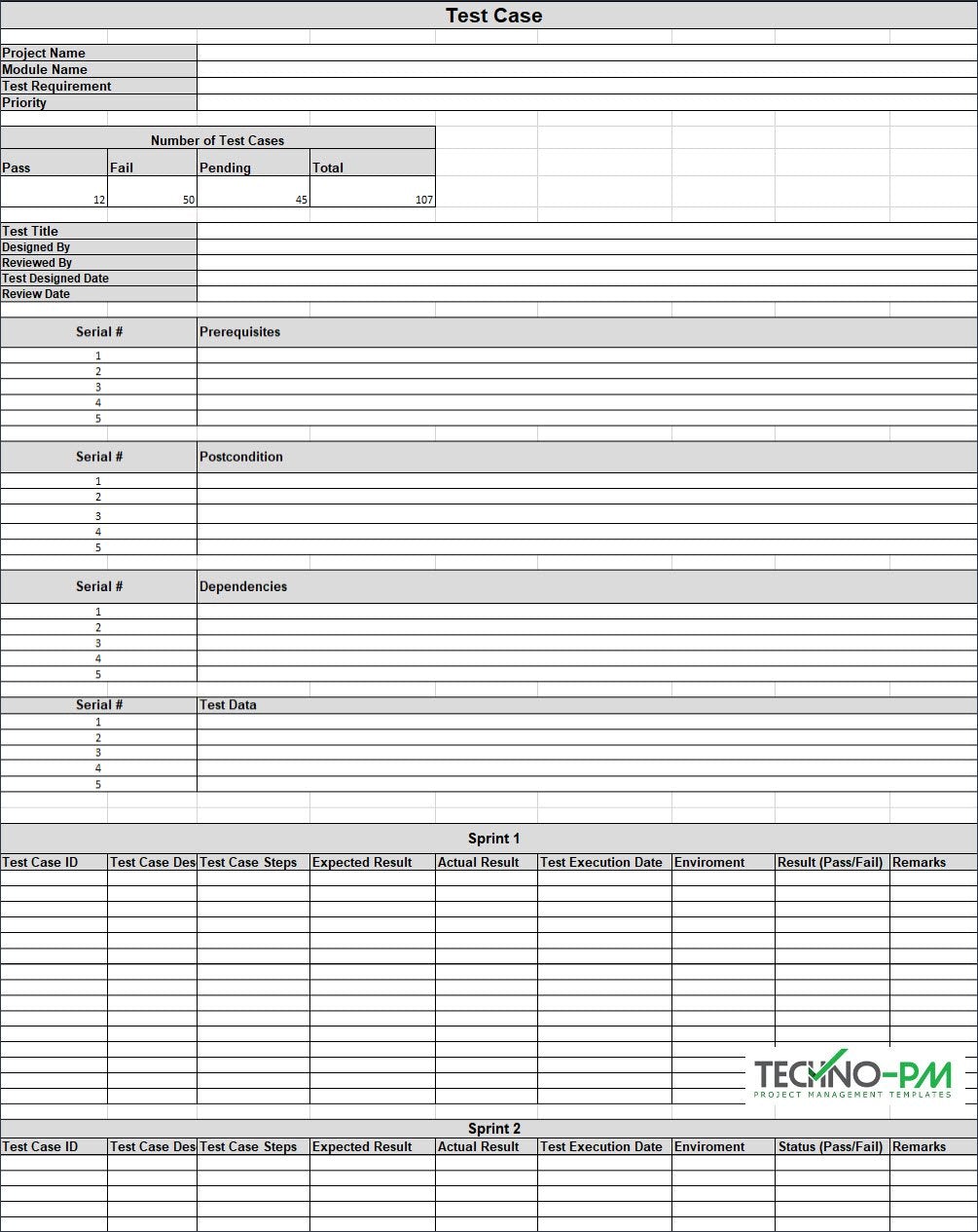 Test Case Excel Template