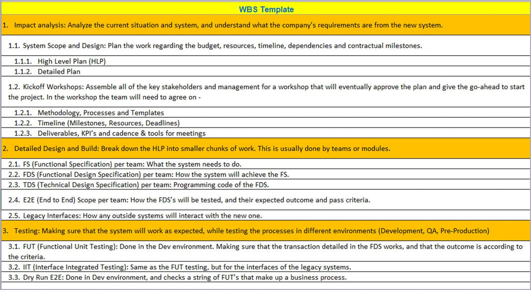 WBS Excel