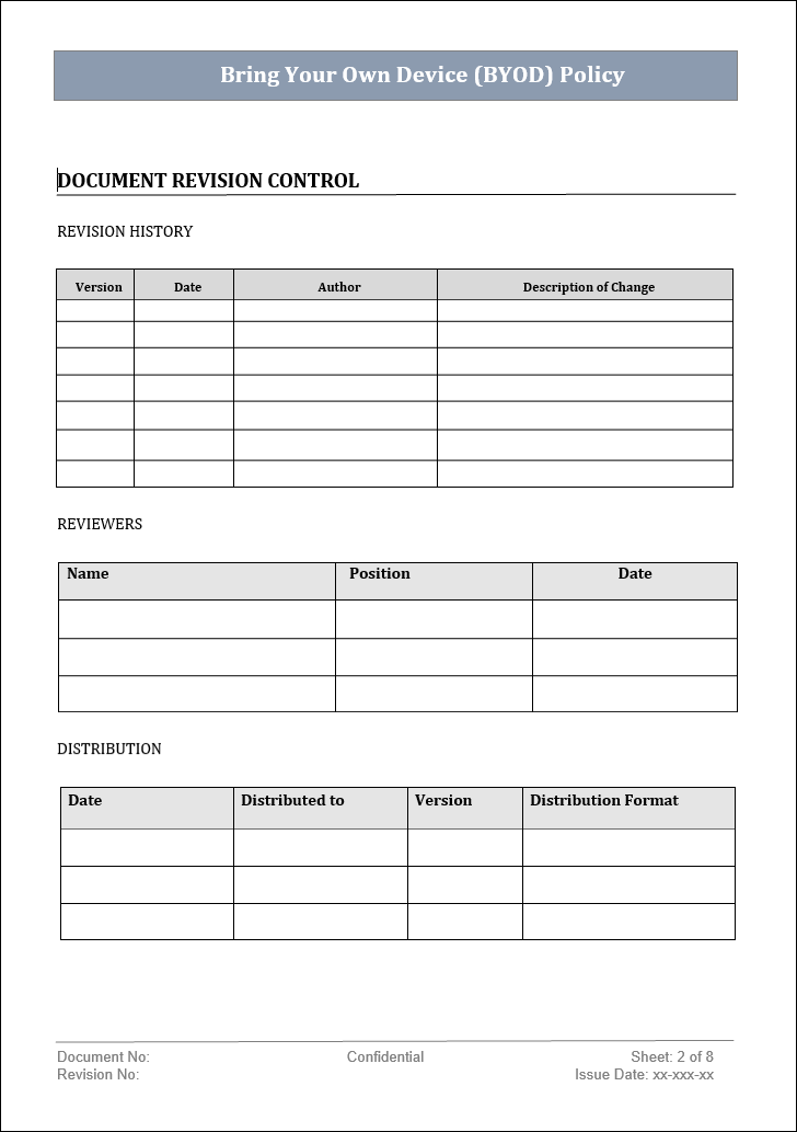 BYOD policy, BYOD template, BYOD policy template