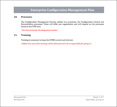 Enterprise Configuration management plan