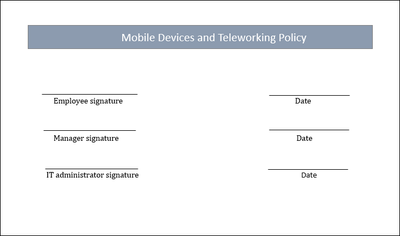teleworking policy, mobile devices policy, mobile devices