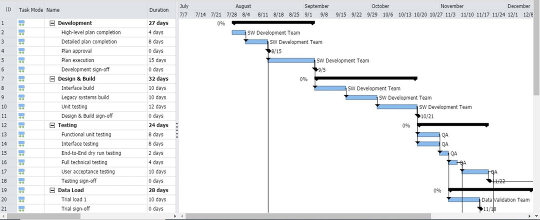 MS Project Plan 