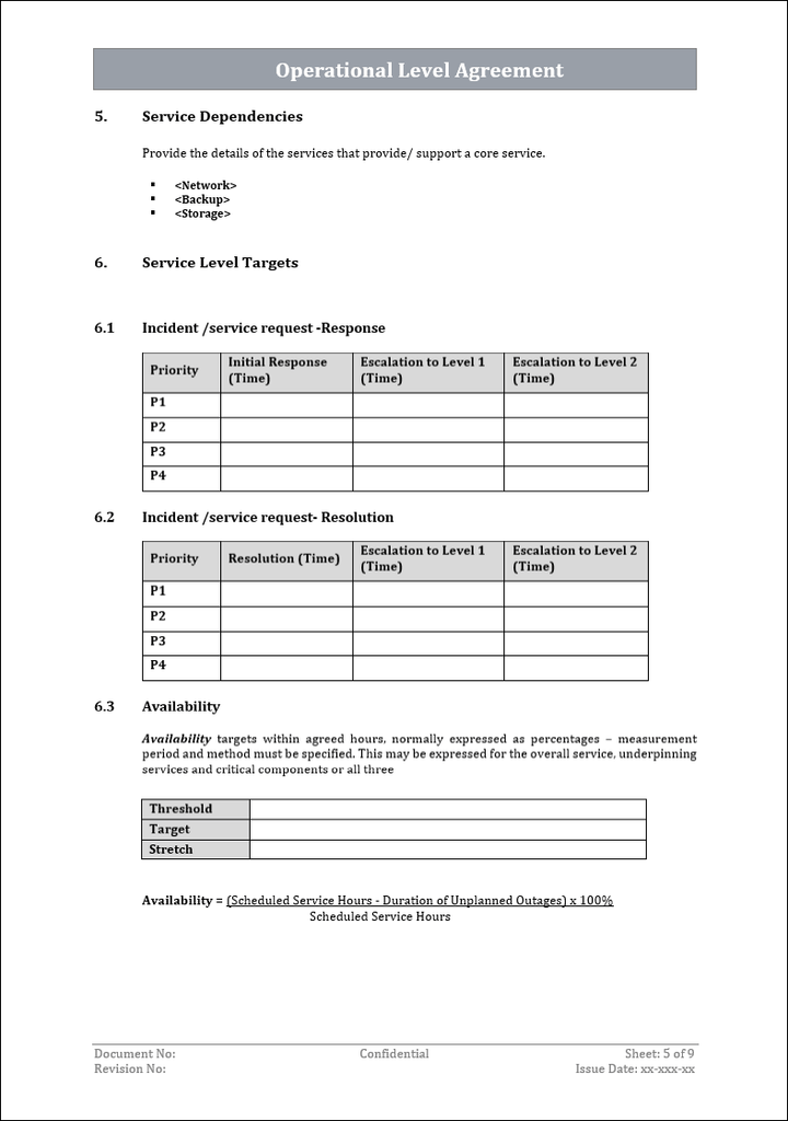 operation level agreement