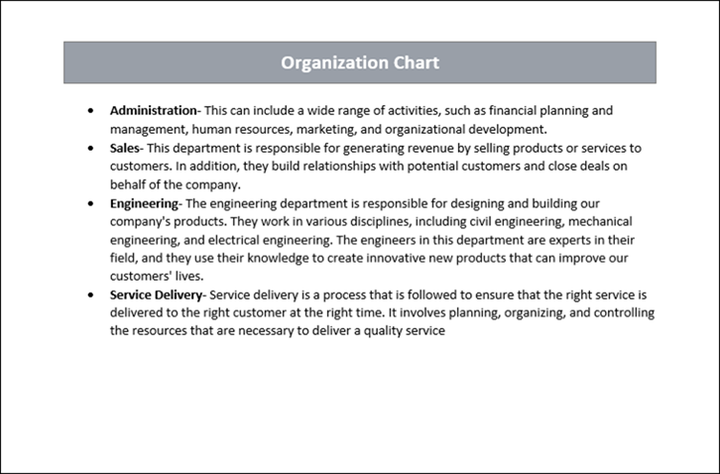 QMS Organization Chart Responsibilities