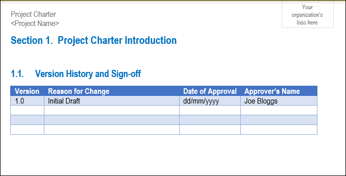 project charter, project charter template, project charter word template