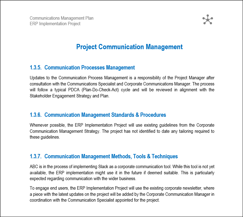 ISO 9001 Communications Management Plan Template – ISO Templates and ...
