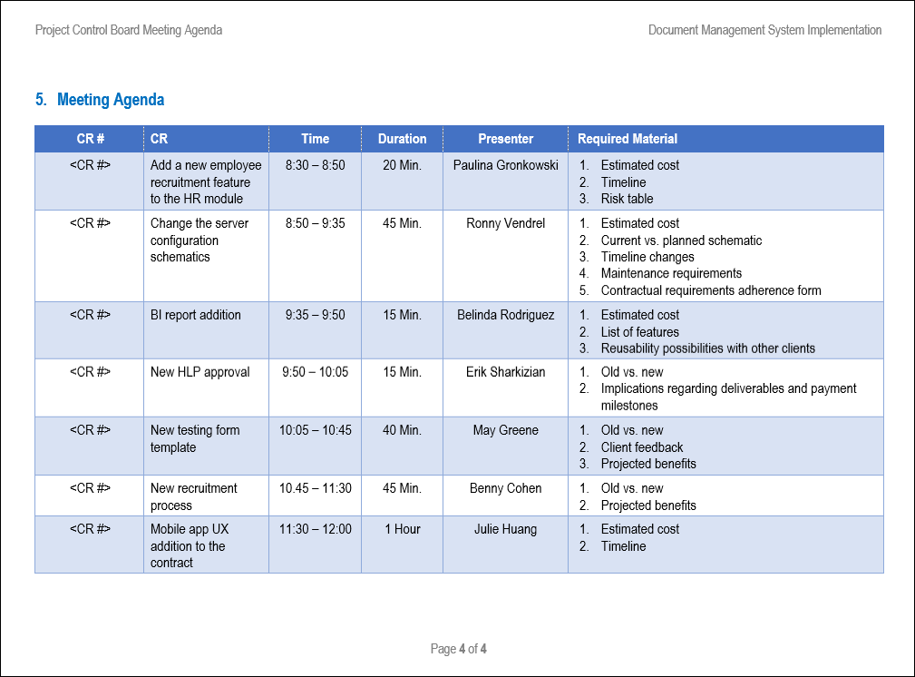 Meeting Templates (21 Templates)