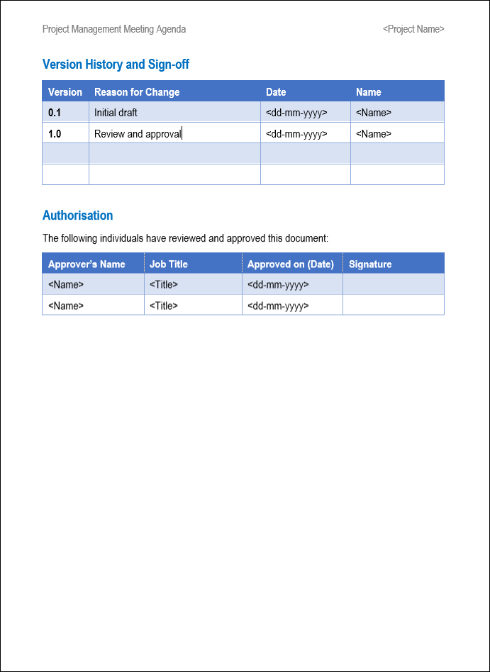 Meeting Templates (21 Templates)