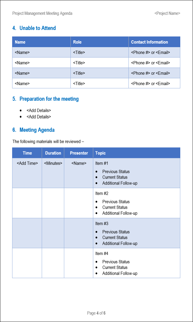 Meeting Templates (21 Templates)