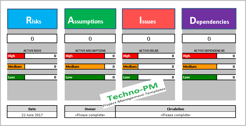 RAID Log Excel Template 