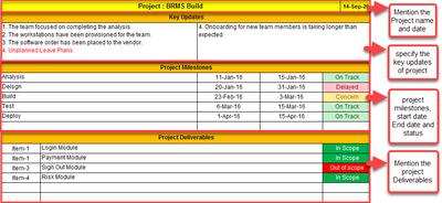 Simple Project Status Report
